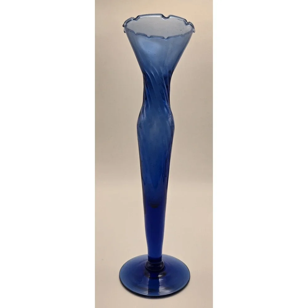 Vintage Bud Vases Cobalt Blue Hand Blown 2 Styles Approx. 8.5